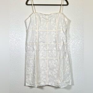 Ivory floral embroidered dress, size large